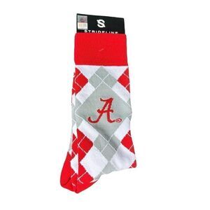 Strideline University of Alabama Argyle Crew Socks Crimson Tide Unisex